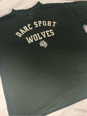 Darc Sport Forest Green 'Wolves' Crewneck Shirt with Applique